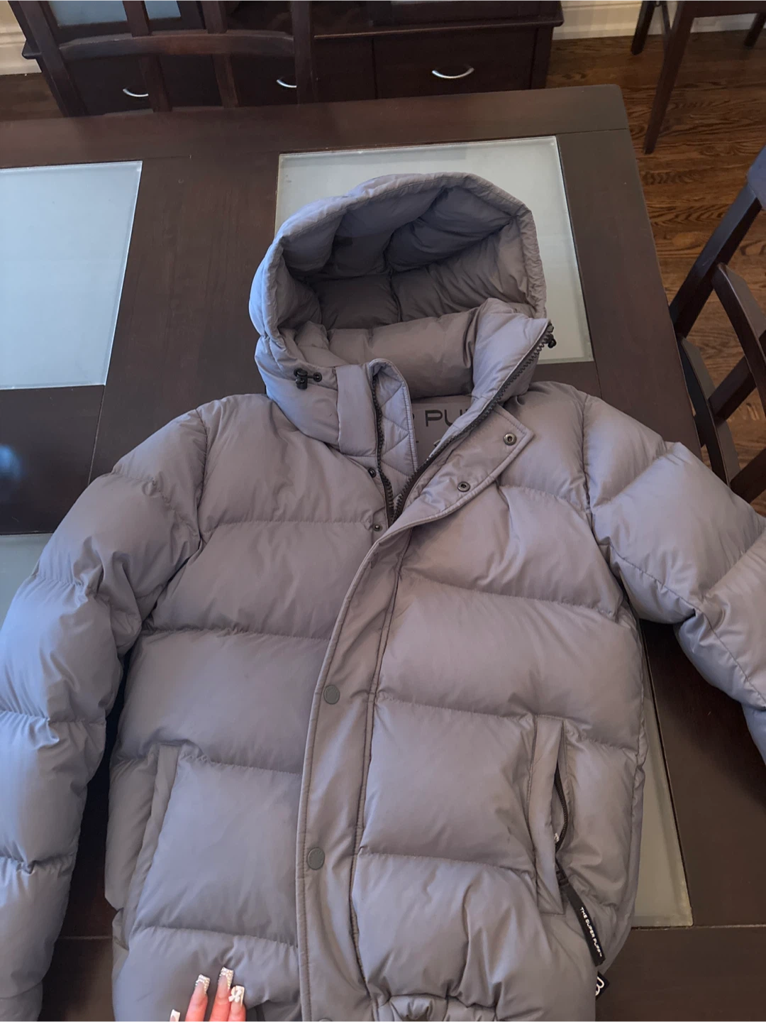 Aritzia Super puff Thunder blue