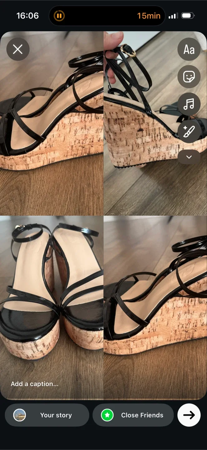 Black Wedge Sandals - Size 36 image indicator(8)