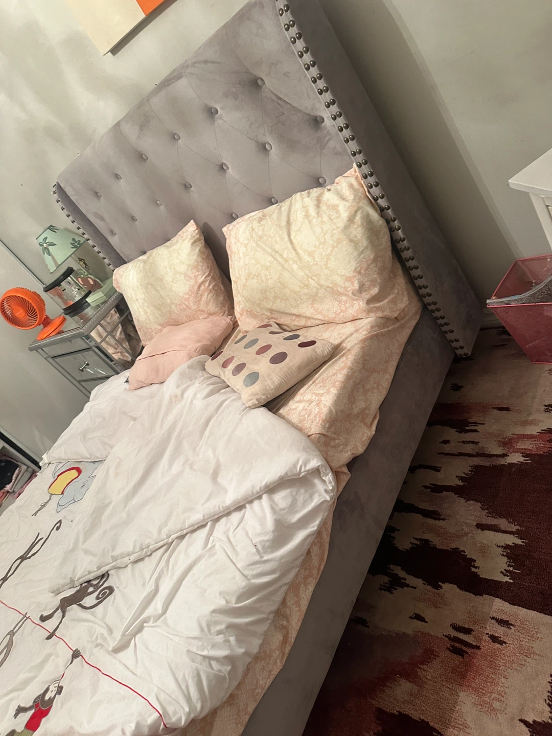 Grey Upholstered Bed Frame - photo 3