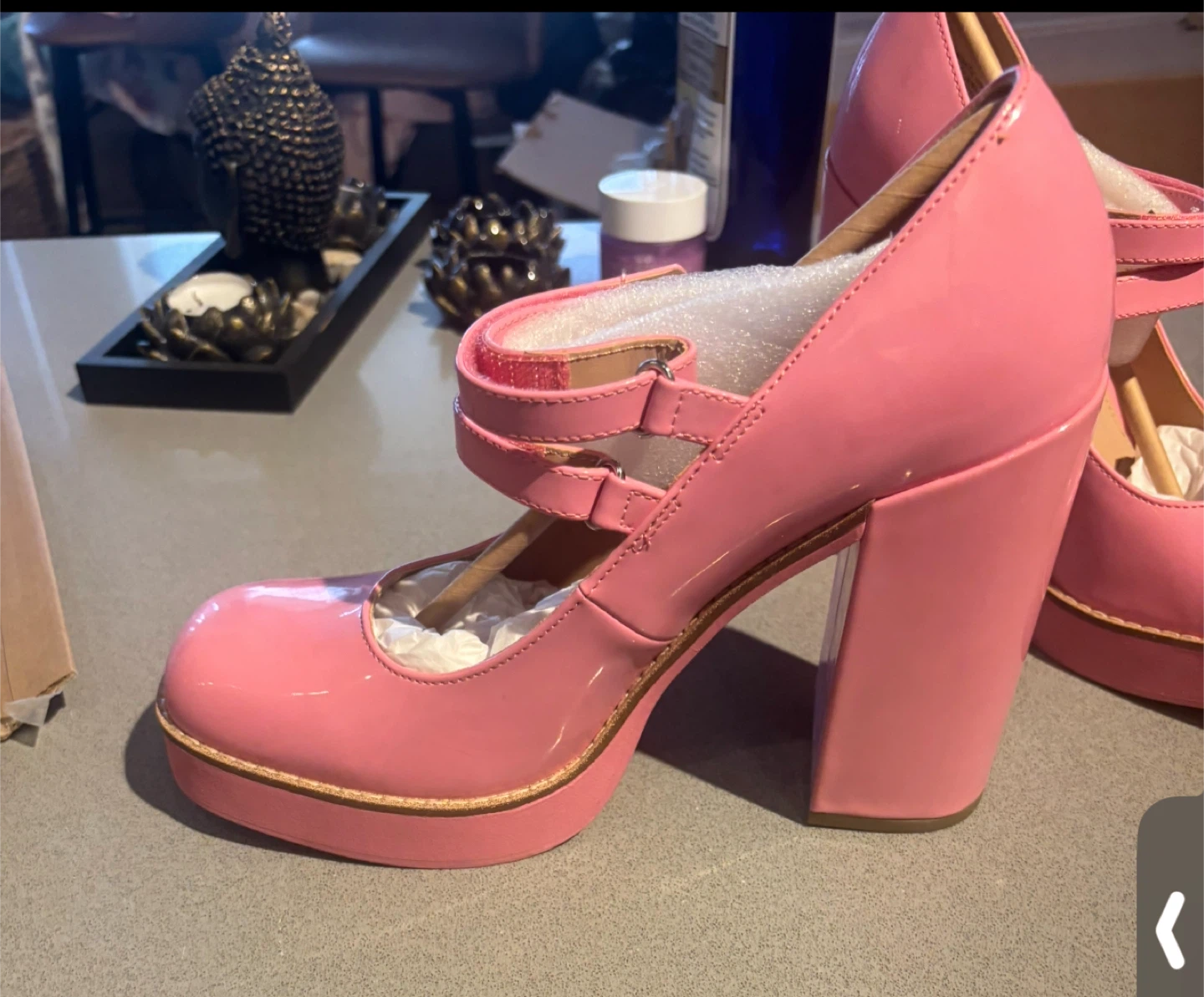 Steve Madden Pink Patent Platform Heels, Size 8 - photo 5