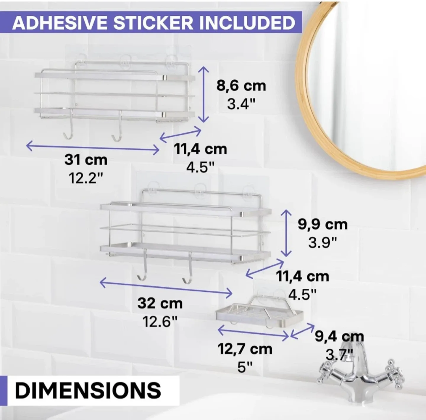 Bathroom Shelf Organizer - Silver image indicator(2)
