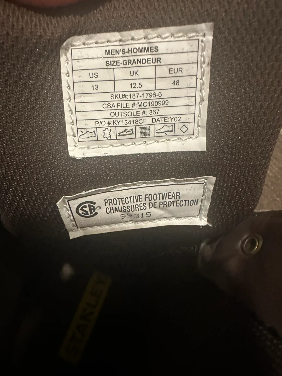 Stanley Men's Size 13 Work Boots image indicator(3)