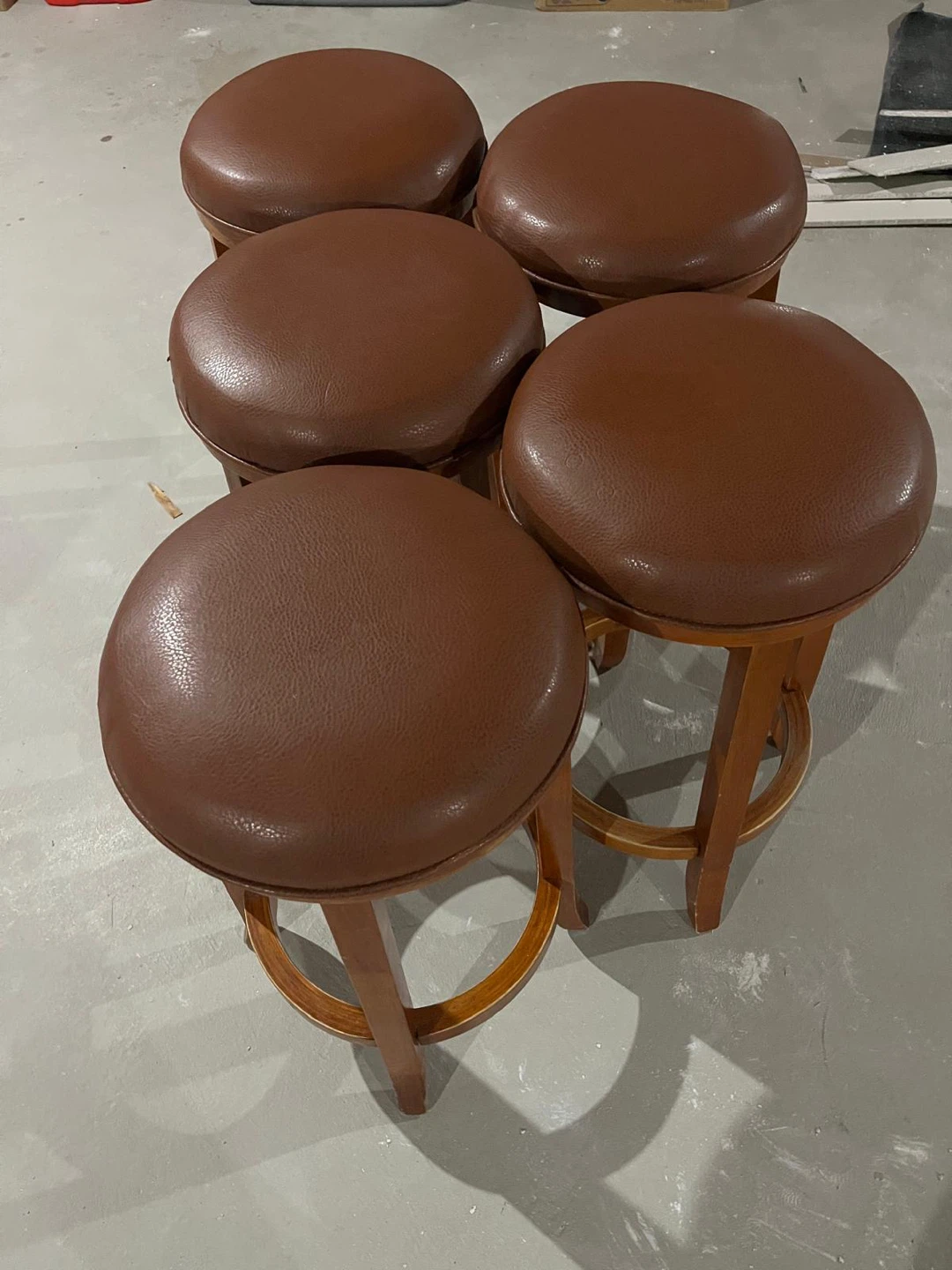 Set of 5 Brown/khaki stool - photo 2