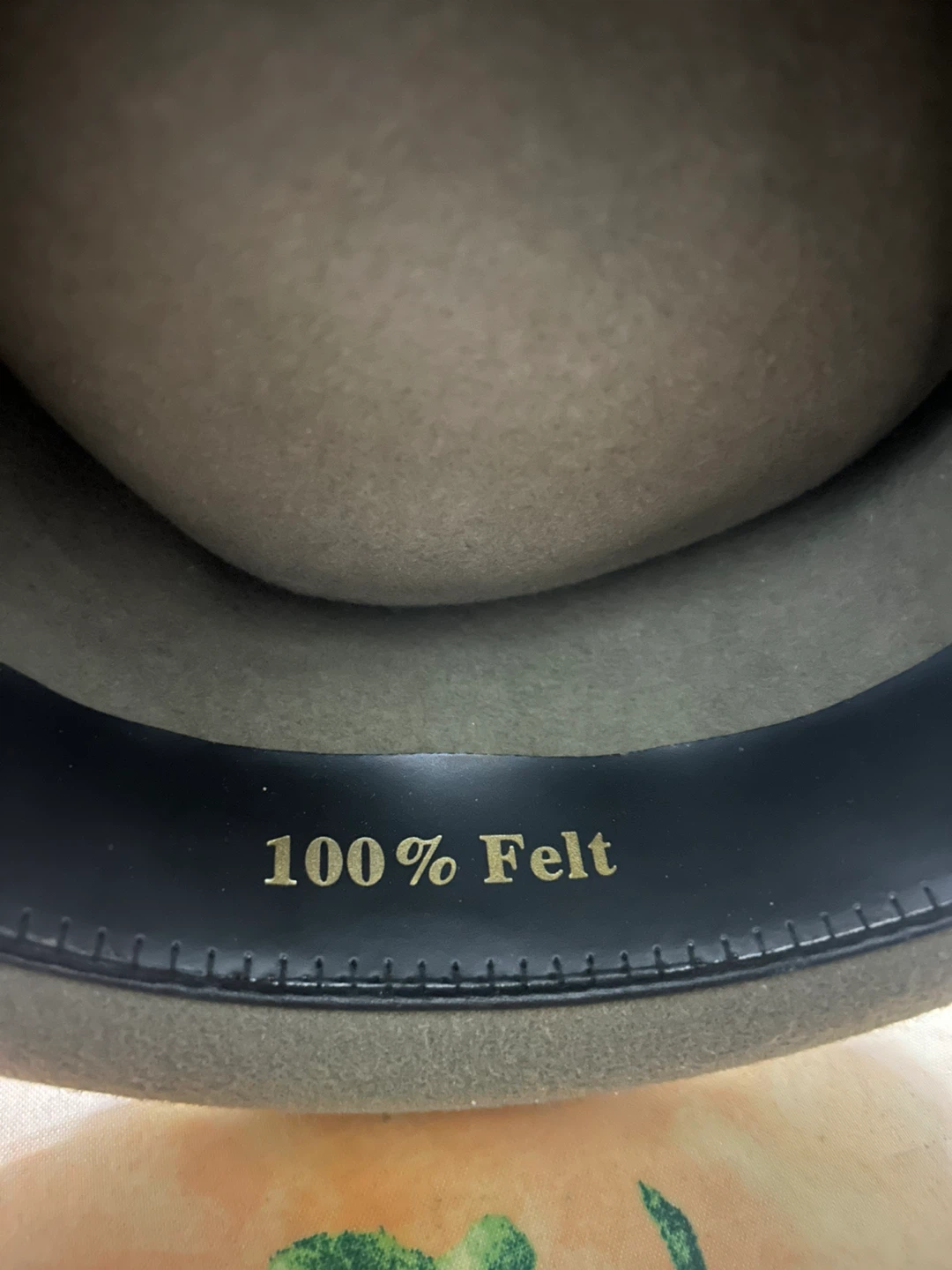 Olive Green Felt Hat - Size M - photo 3