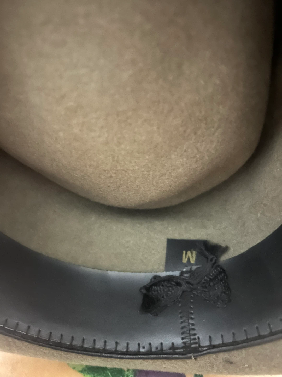 Olive Green Felt Hat - Size M - photo 4