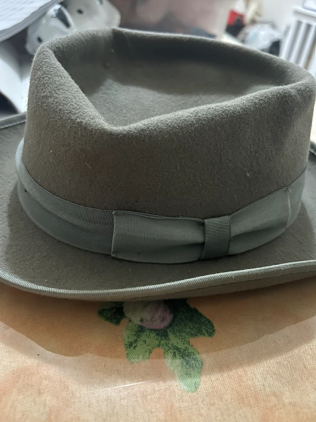 Olive Green Felt Hat - Size M - photo 2