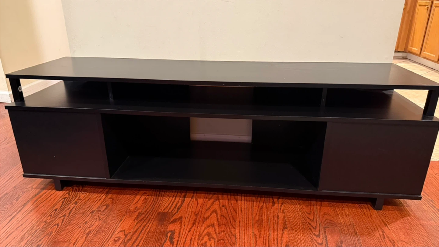 Black TV Stand Entertainment Center - photo 2
