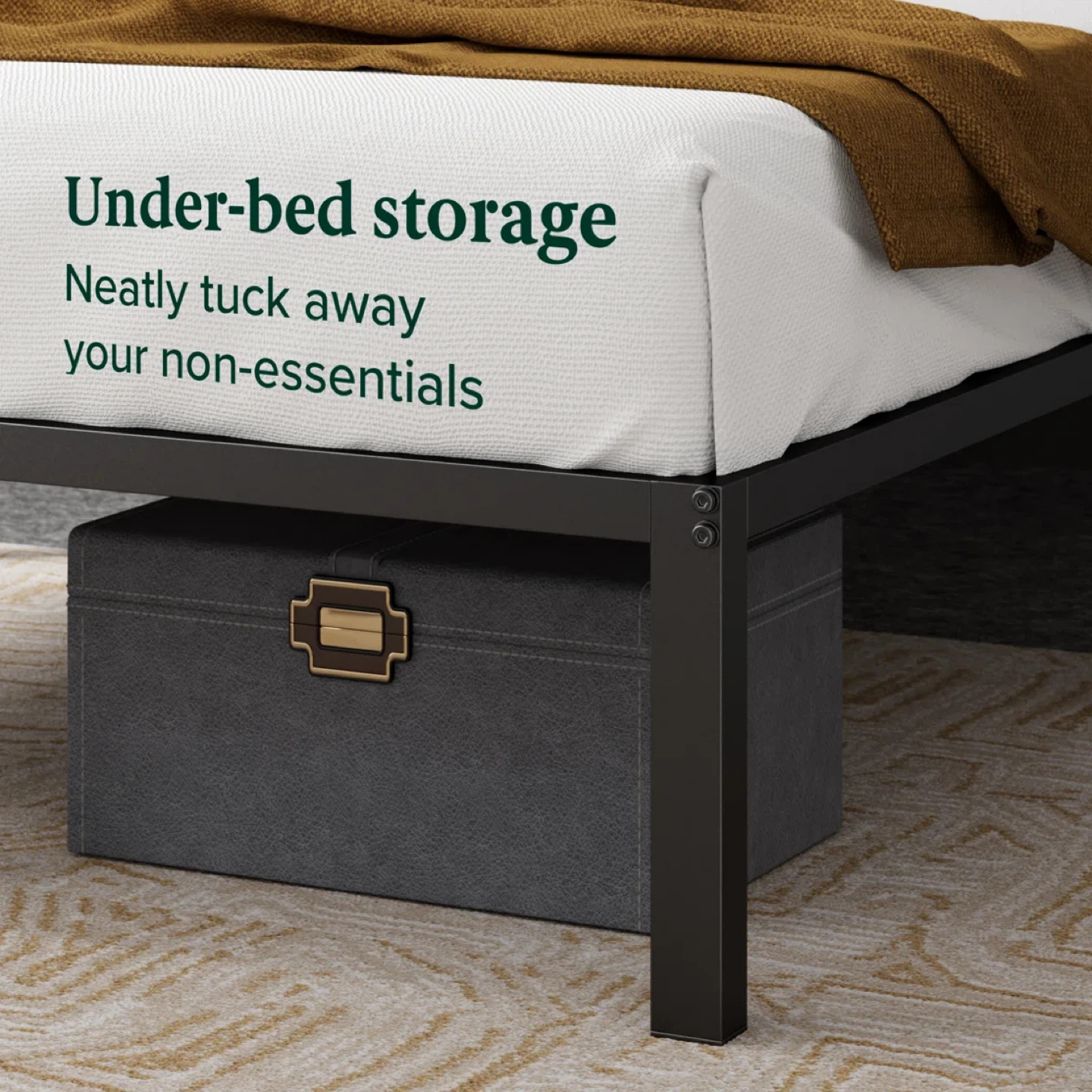 Queen Metal Bed Frame - 79.5" x 59.5" - photo 3
