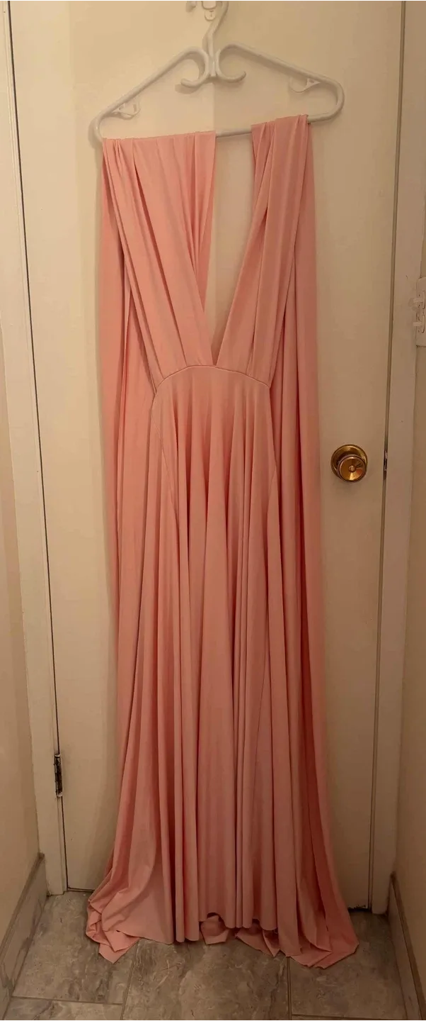Elegant Convertible Blush Pink Maxi Dress 💕 image indicator(2)