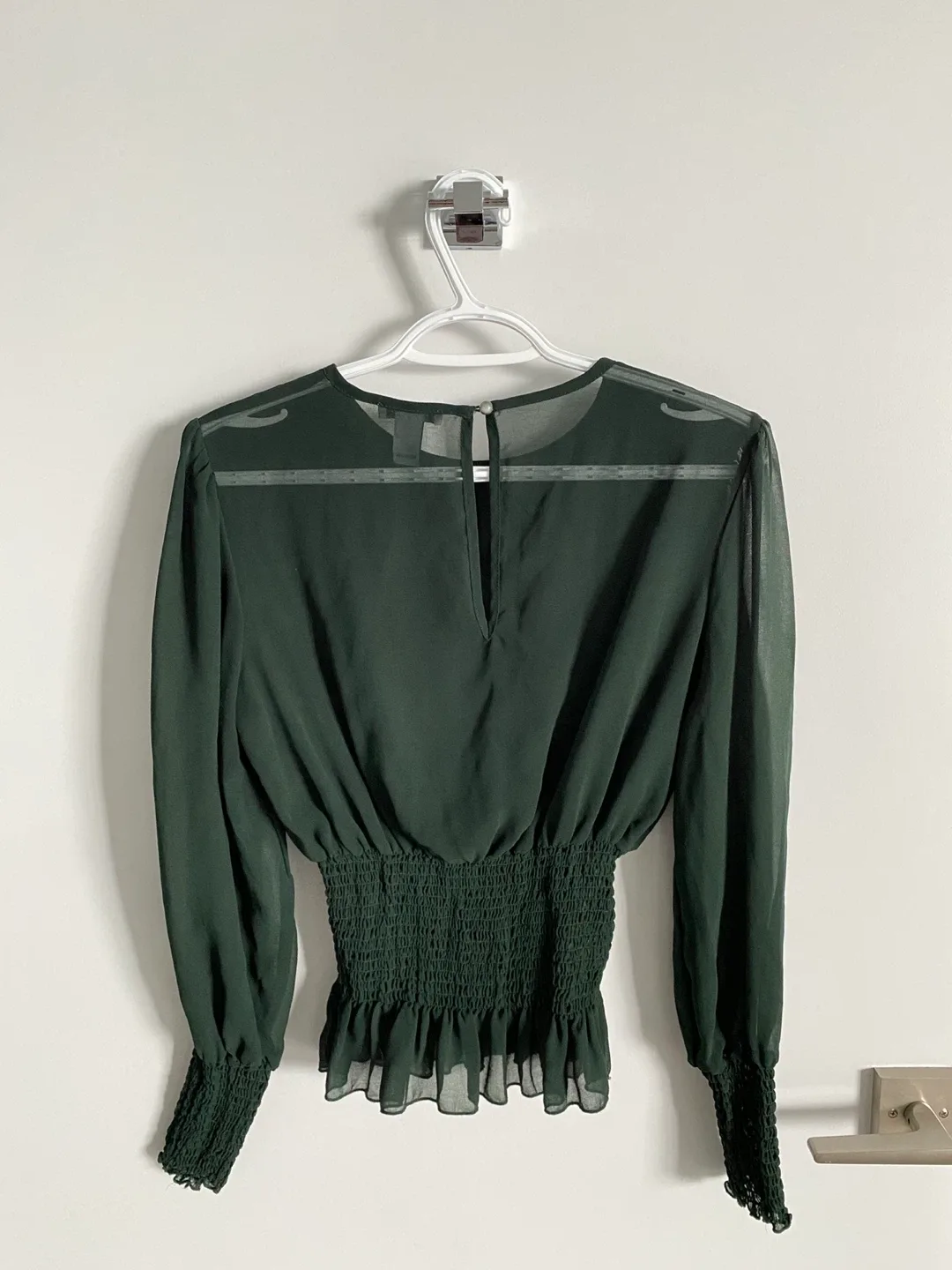 Elegant Olive Green Blouse image indicator(4)