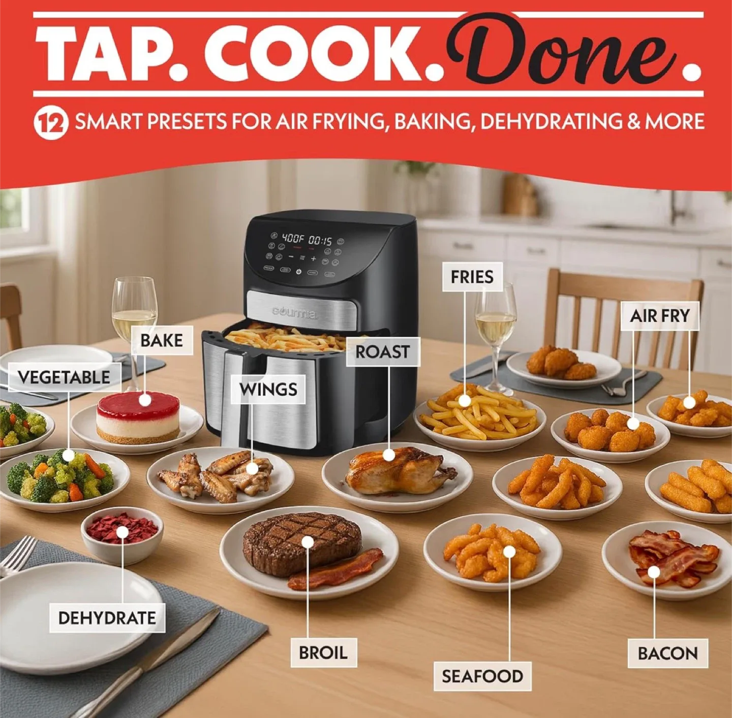 Gourmia 7-QT XL Air Fryer - 12 Presets image indicator(5)