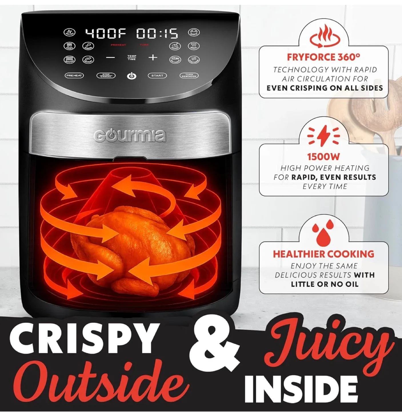 Gourmia 7-QT XL Air Fryer - 12 Presets image indicator(7)