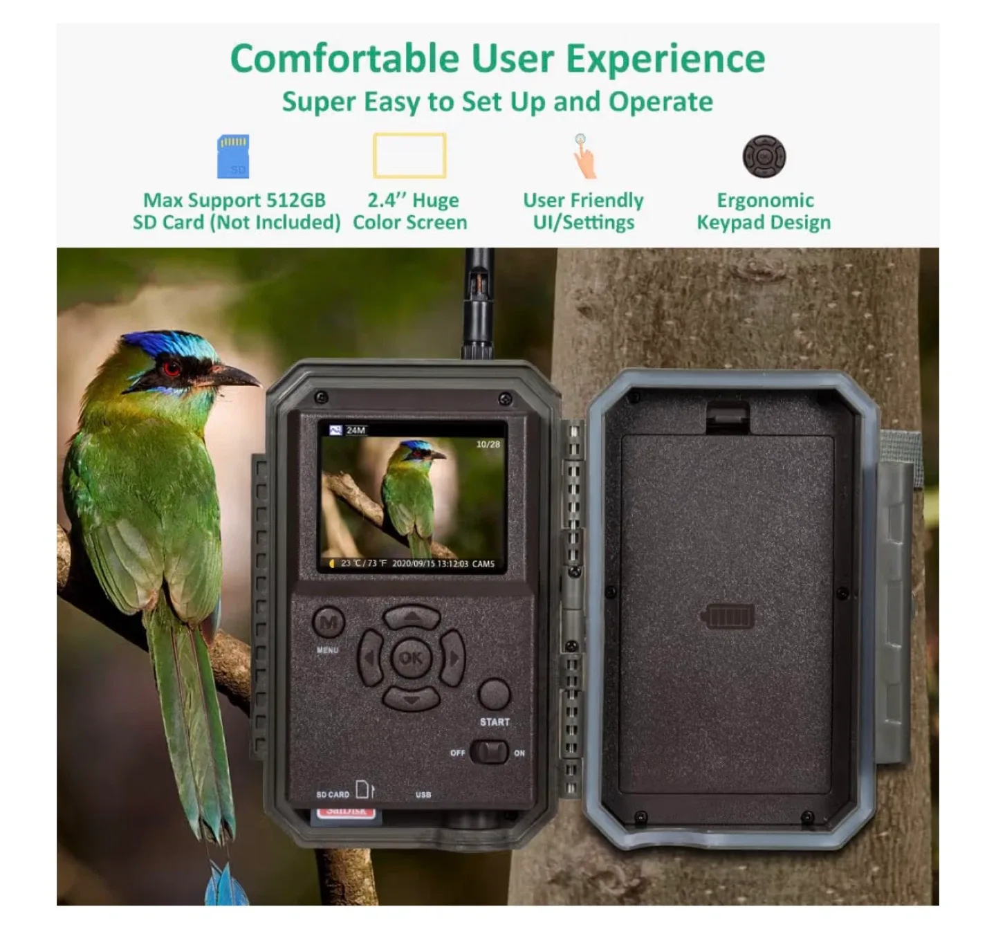 GardePro E8 WiFi Trail Camera - 64MP 1296p image indicator(8)