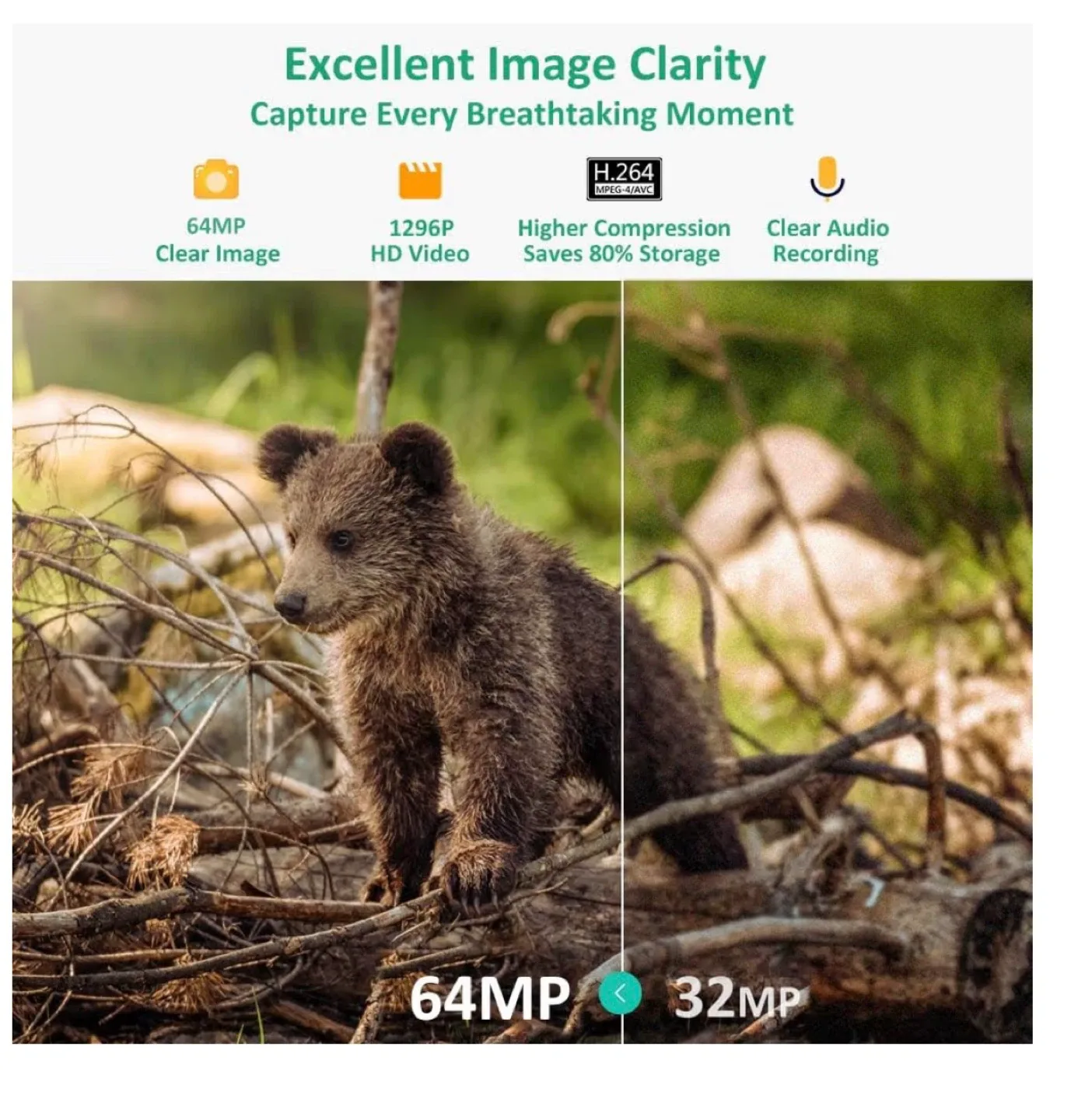 GardePro E8 WiFi Trail Camera - 64MP 1296p image indicator(5)