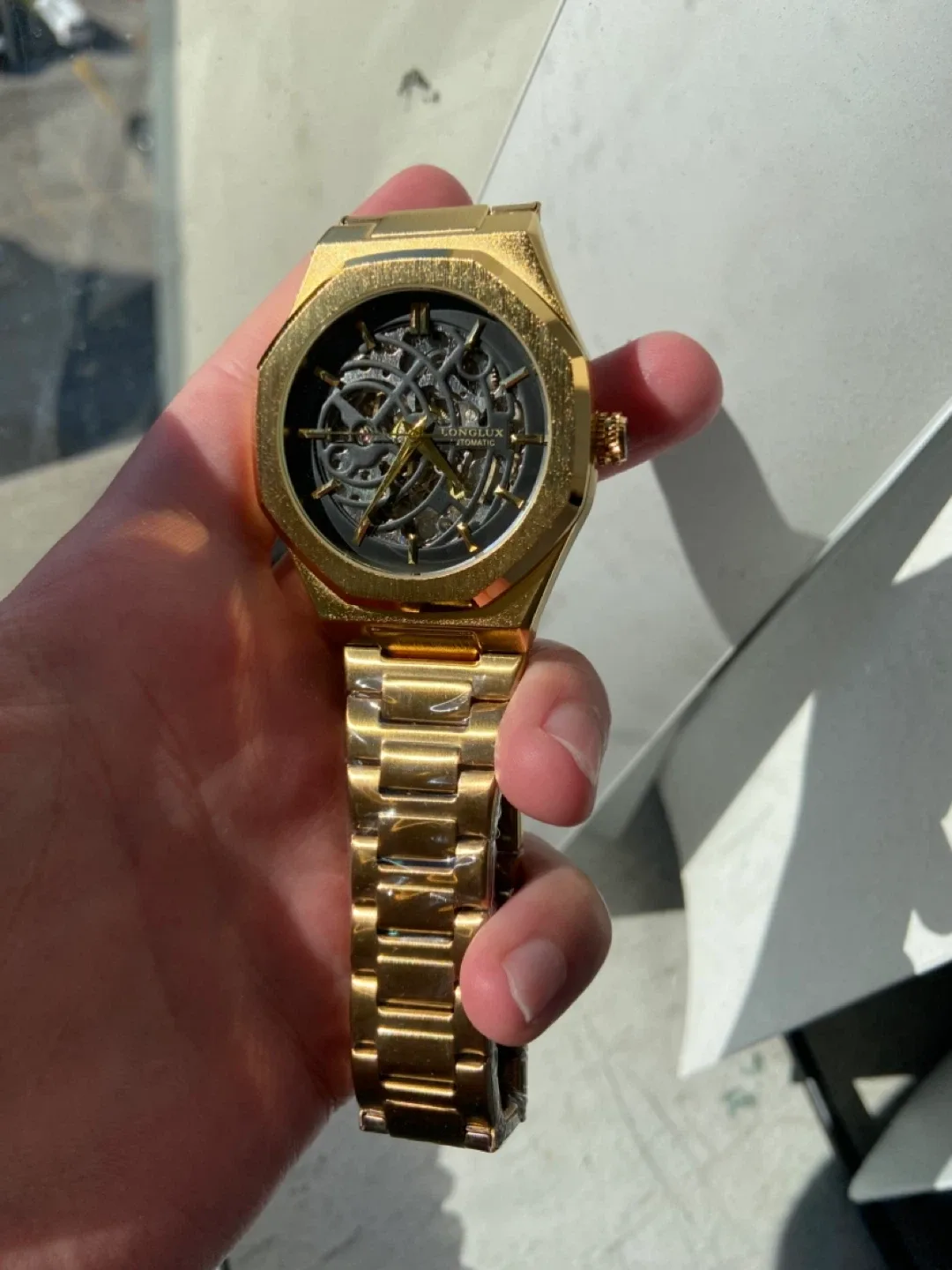 Automatic Gold Skeleton Watch image indicator(4)