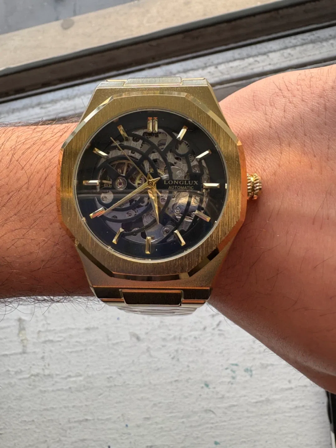 Automatic Gold Skeleton Watch image indicator(2)