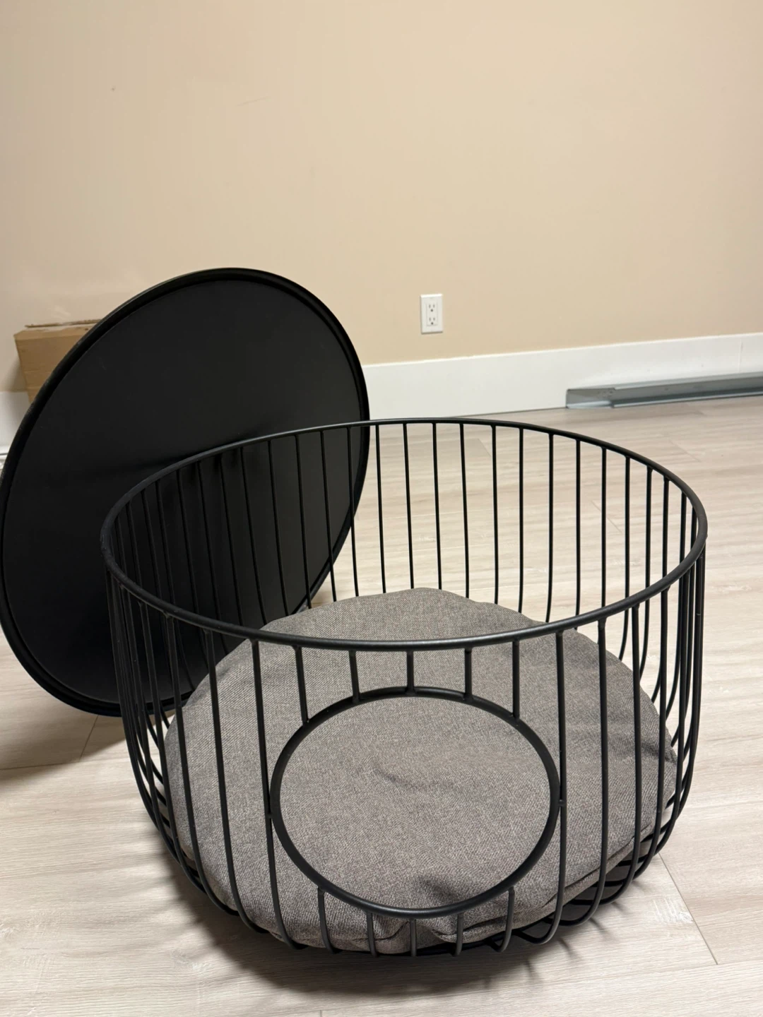 Round Black Coffee Table with Cushion Bed for Pet! - photo 2