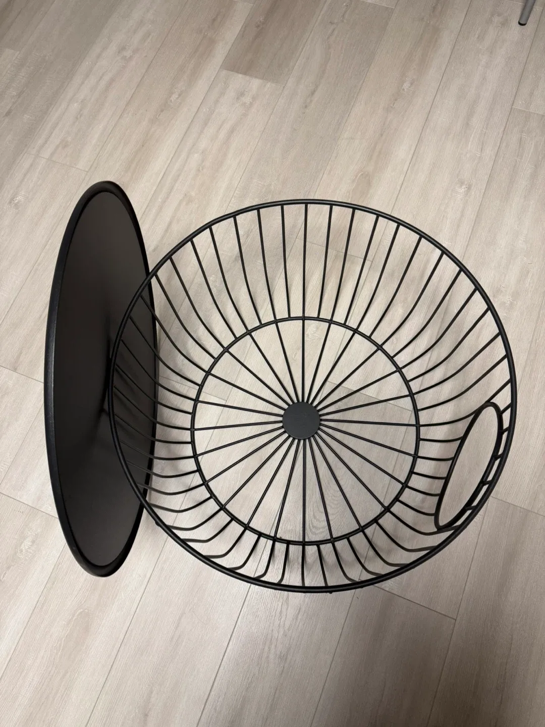 Round Black Coffee Table with Cushion Bed for Pet! image indicator(3)