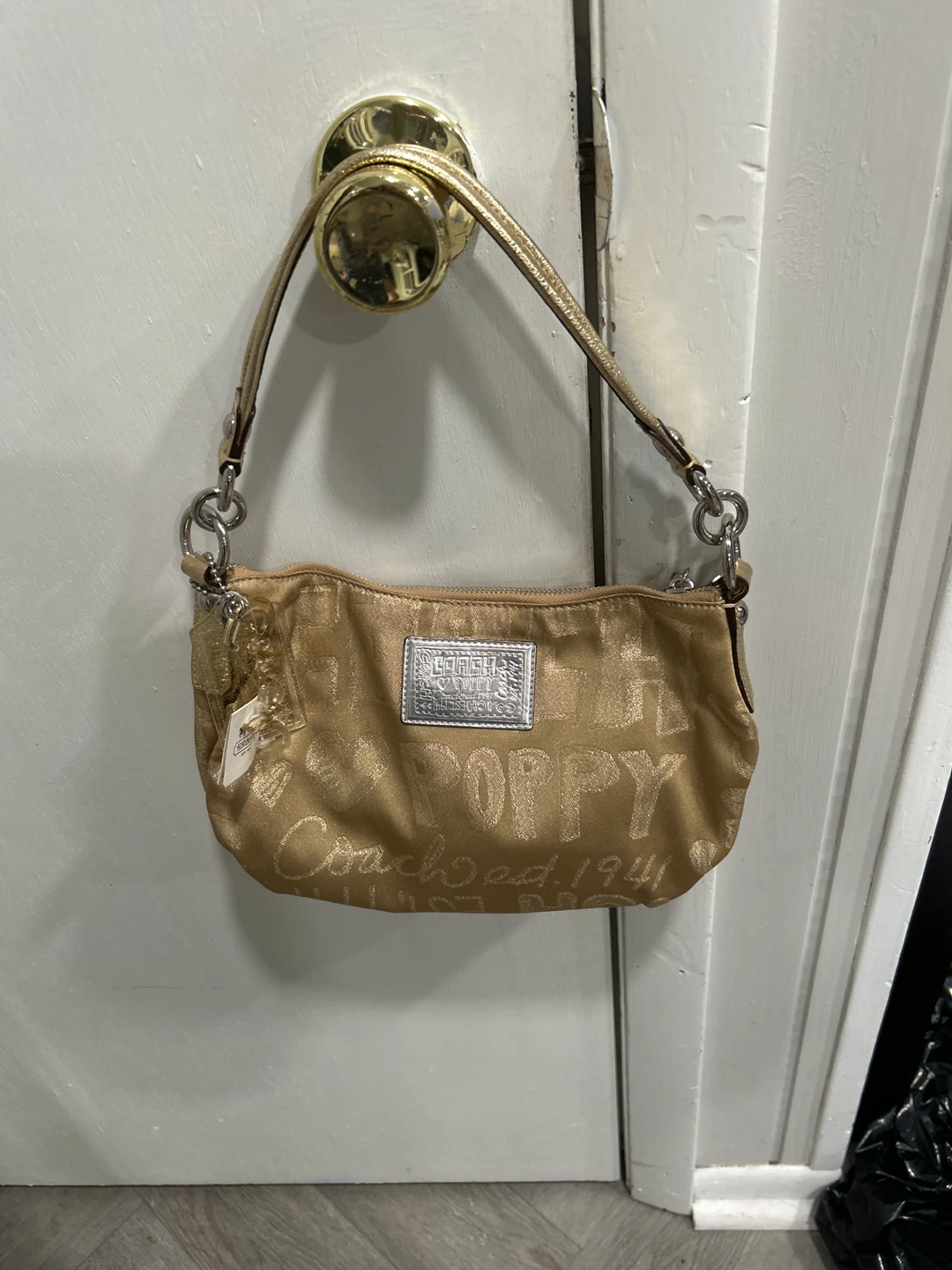 Brand New gold coach poppy small purse