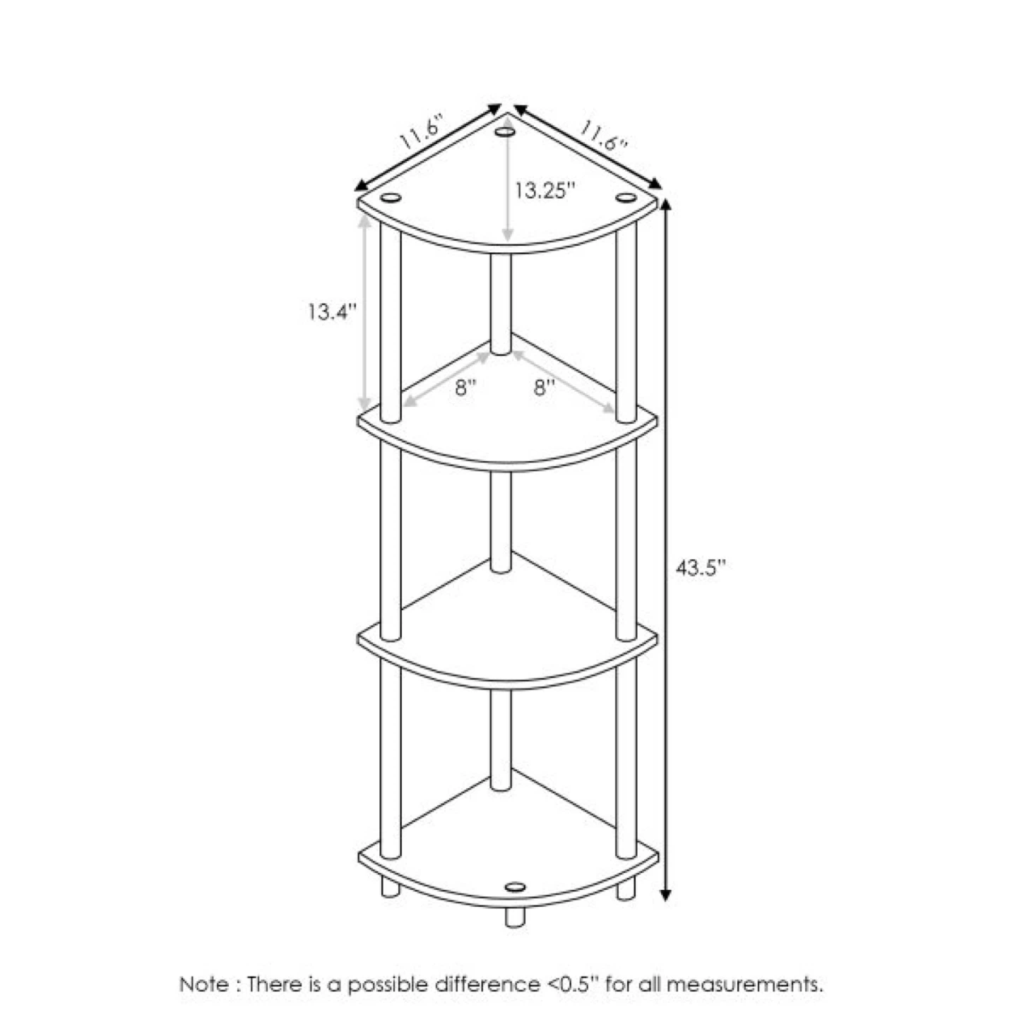 4 Tier Corner Shelf - Furinno 🥕 - photo 2