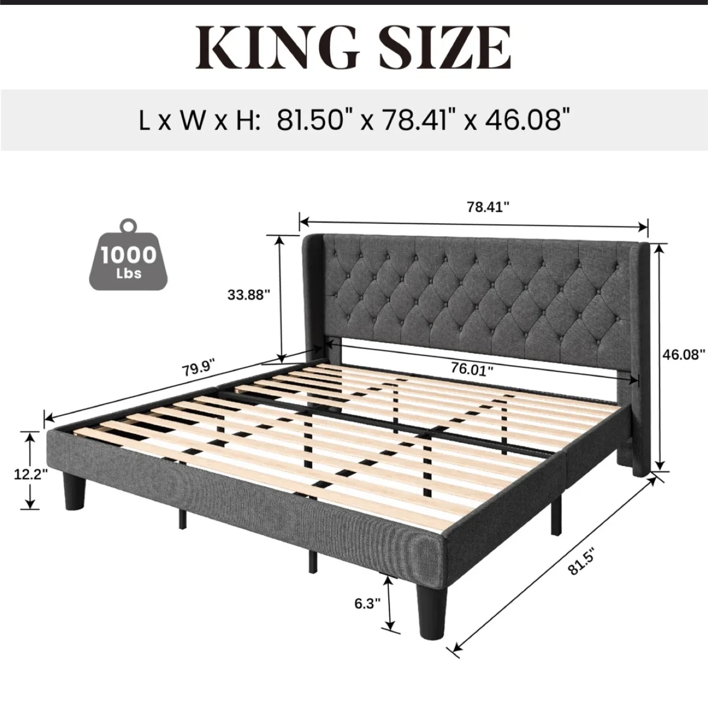 King Size Bed Frame - Grey image indicator(5)