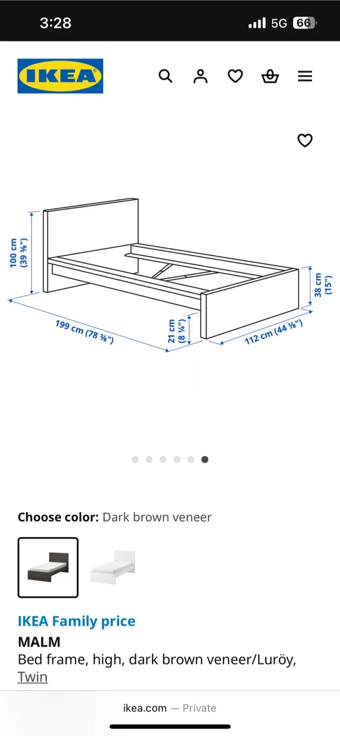 IKEA Malm Twin Bed Frame with mattress image indicator(5)