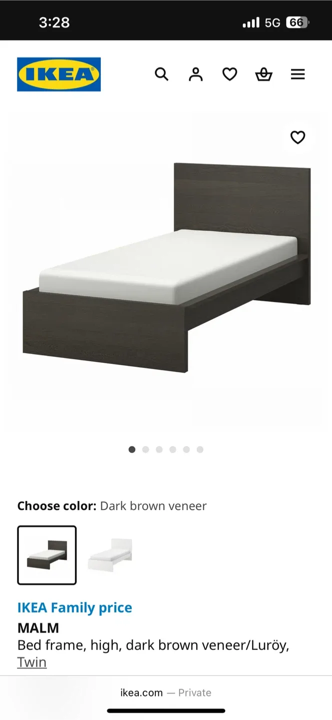 IKEA Malm Twin Bed Frame with mattress image indicator(4)