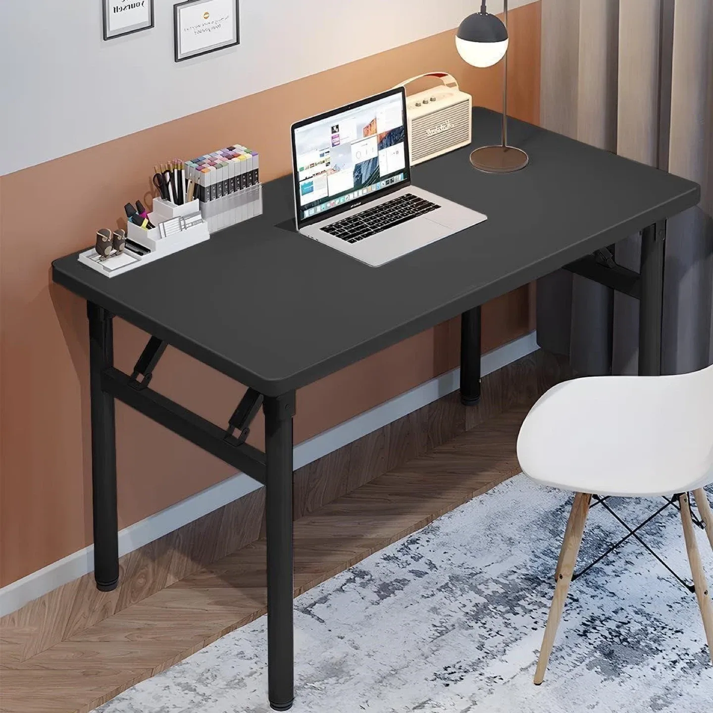 ALEEIK Folding Computer Desk - Black, 47 inch