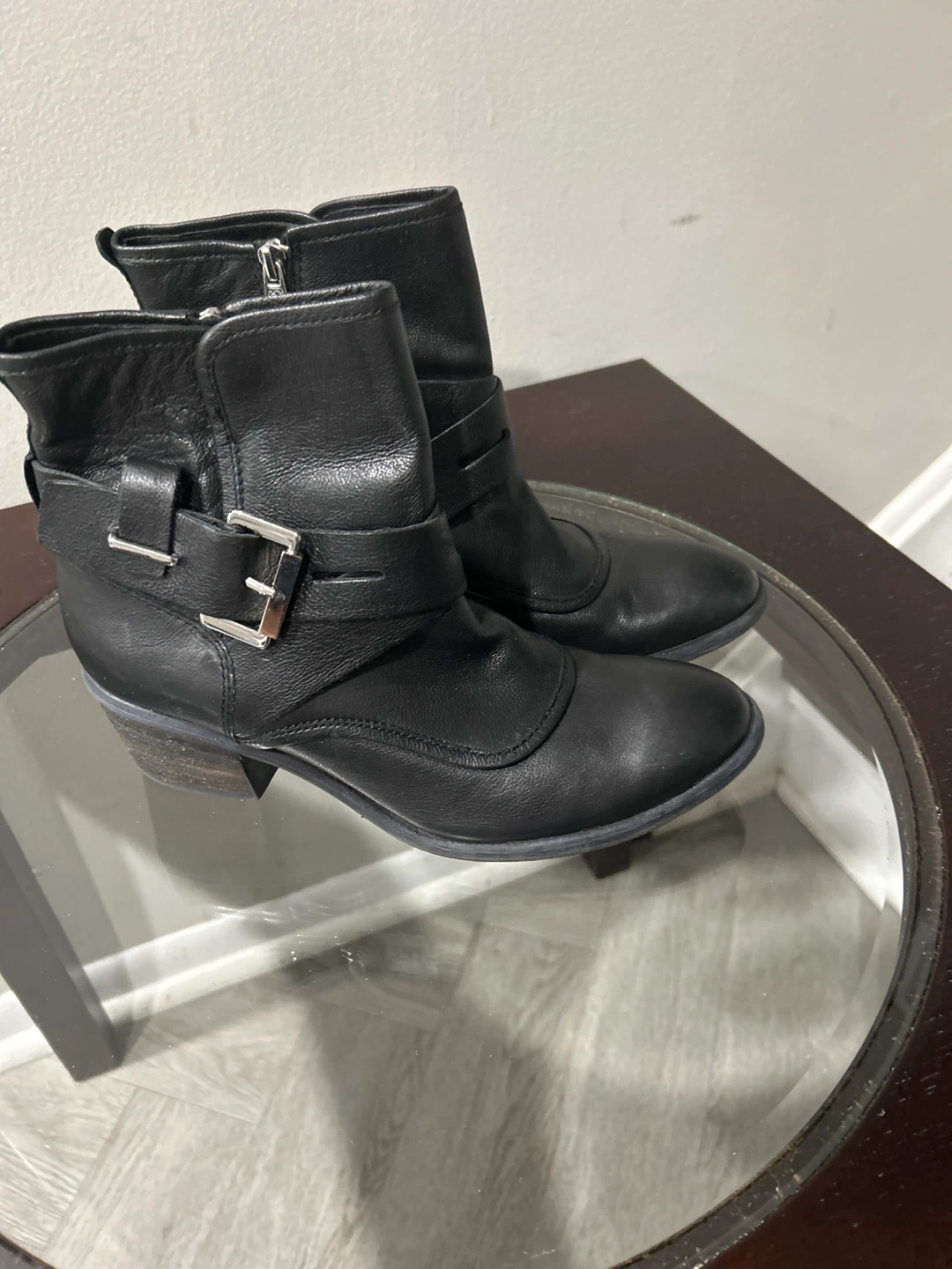 Like New Donald j Pliner black biker boots size 8 1/2 M - photo 5