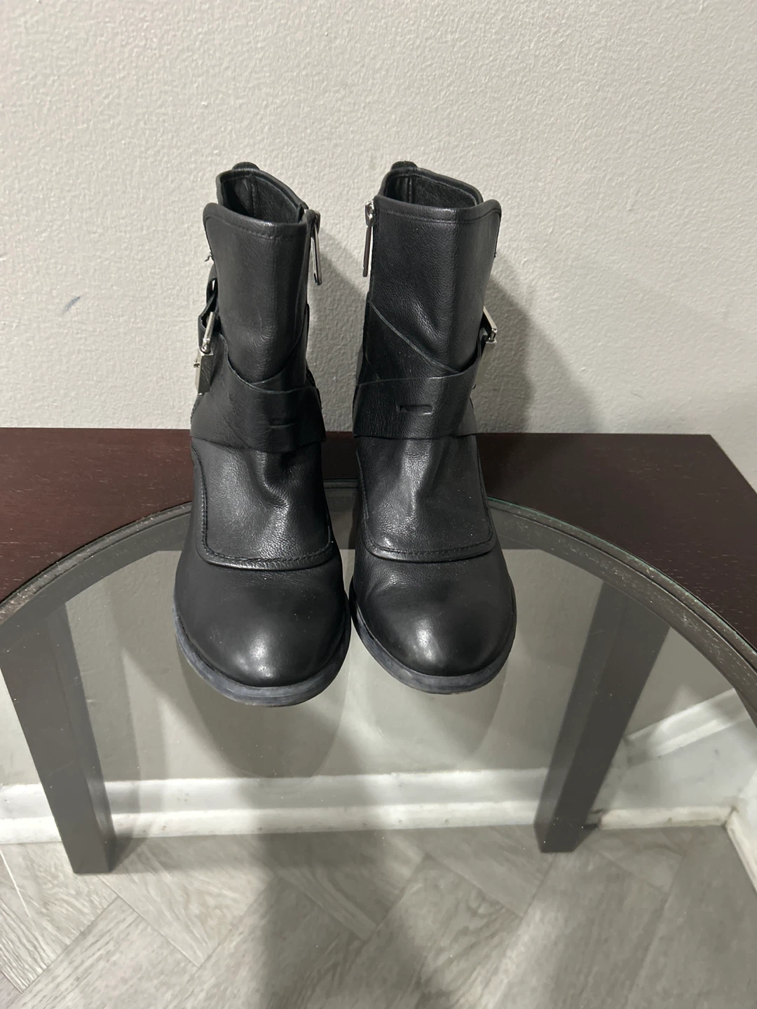 Like New Donald j Pliner black biker boots size 8 1/2 M