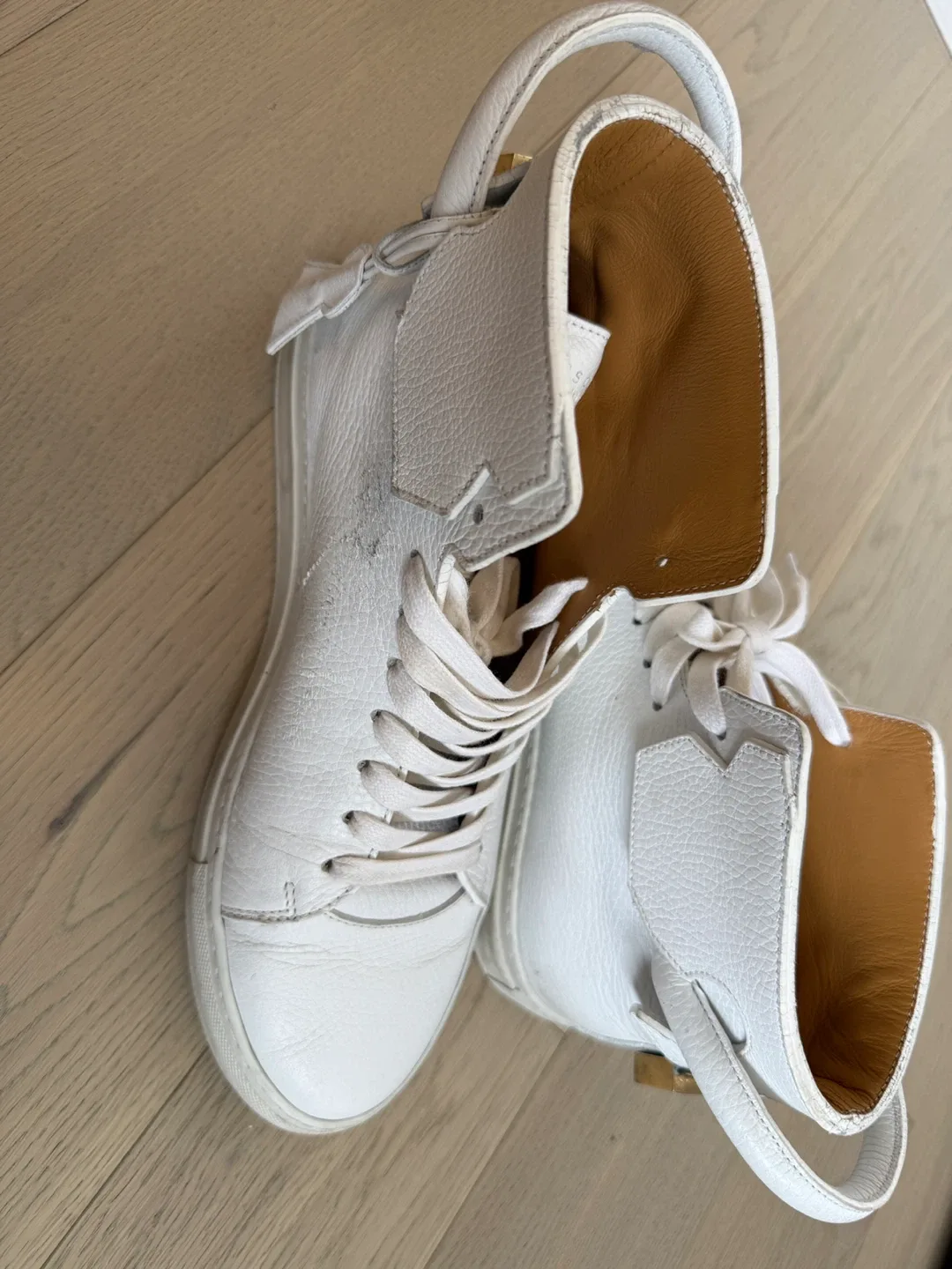 Buscemi White Leather High-Top Sneakers image indicator(3)