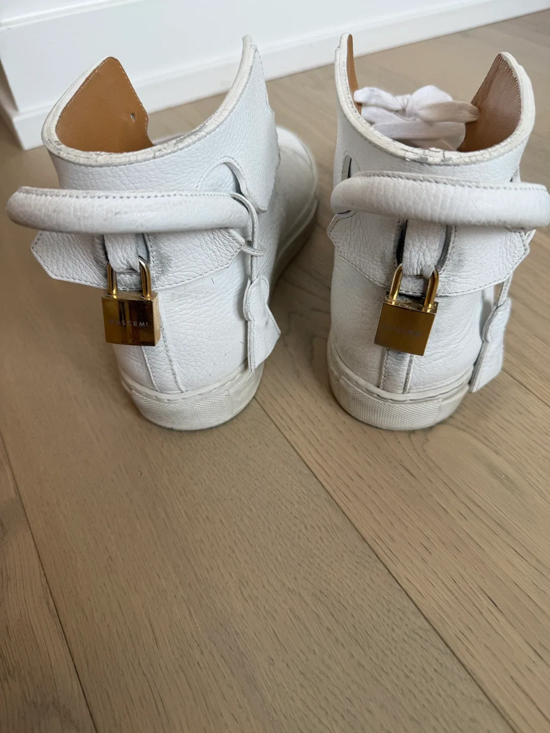 Buscemi White Leather High-Top Sneakers image indicator(2)