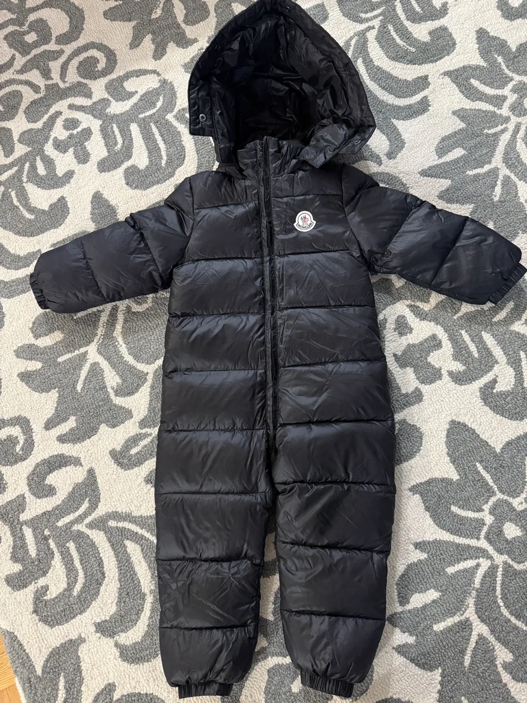 Moncler Black Padded Snowsuit Size 100