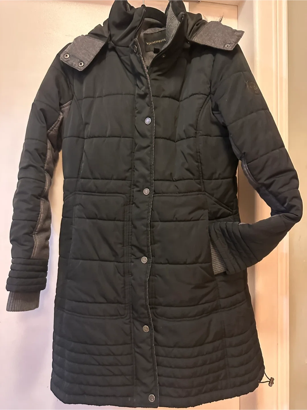 Weatherproof Brand Black Puffer Coat-Size M