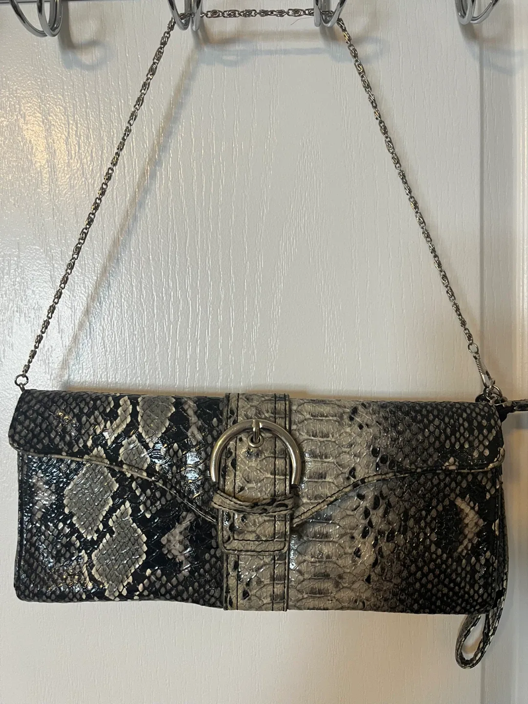 Nine West Snakeskin Print Chain Bag thumbnail