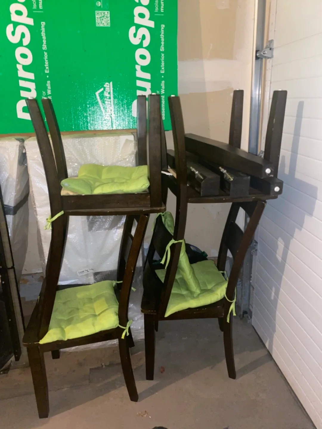 Set of 4 Dark Wood Dining Chairs