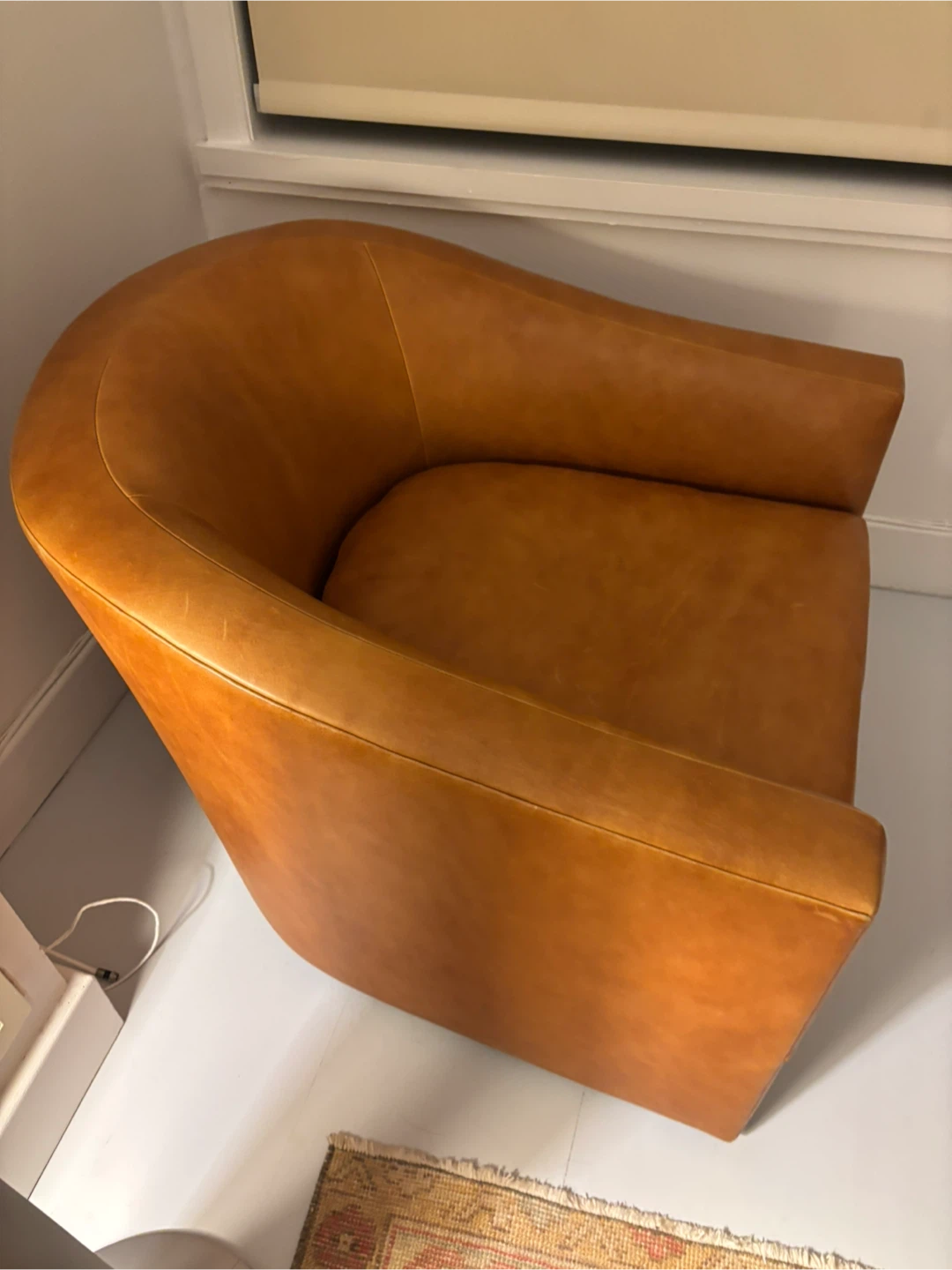 Leather Swivel Barrel Chair - photo 2