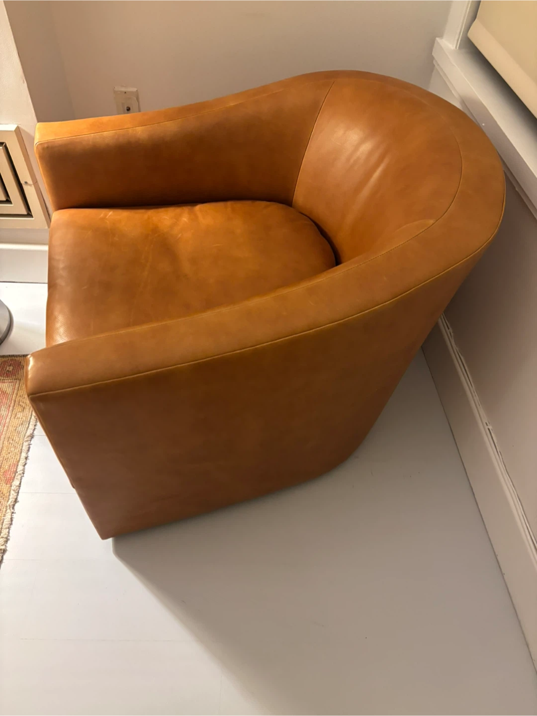 Leather Swivel Barrel Chair - photo 4