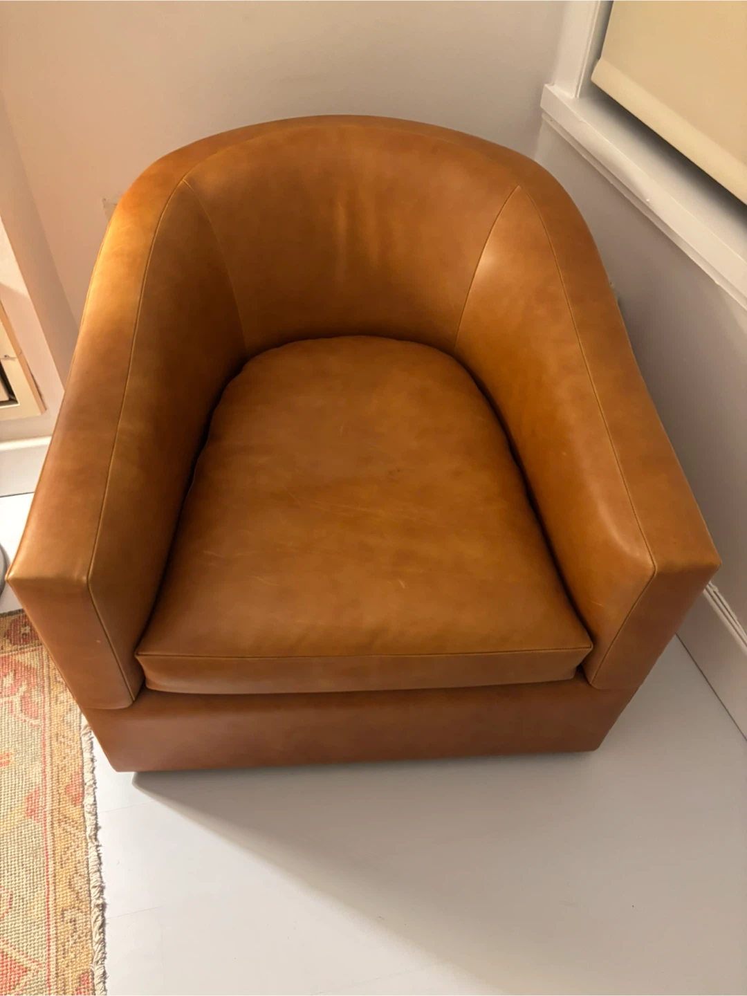 Leather Swivel Barrel Chair - photo 3