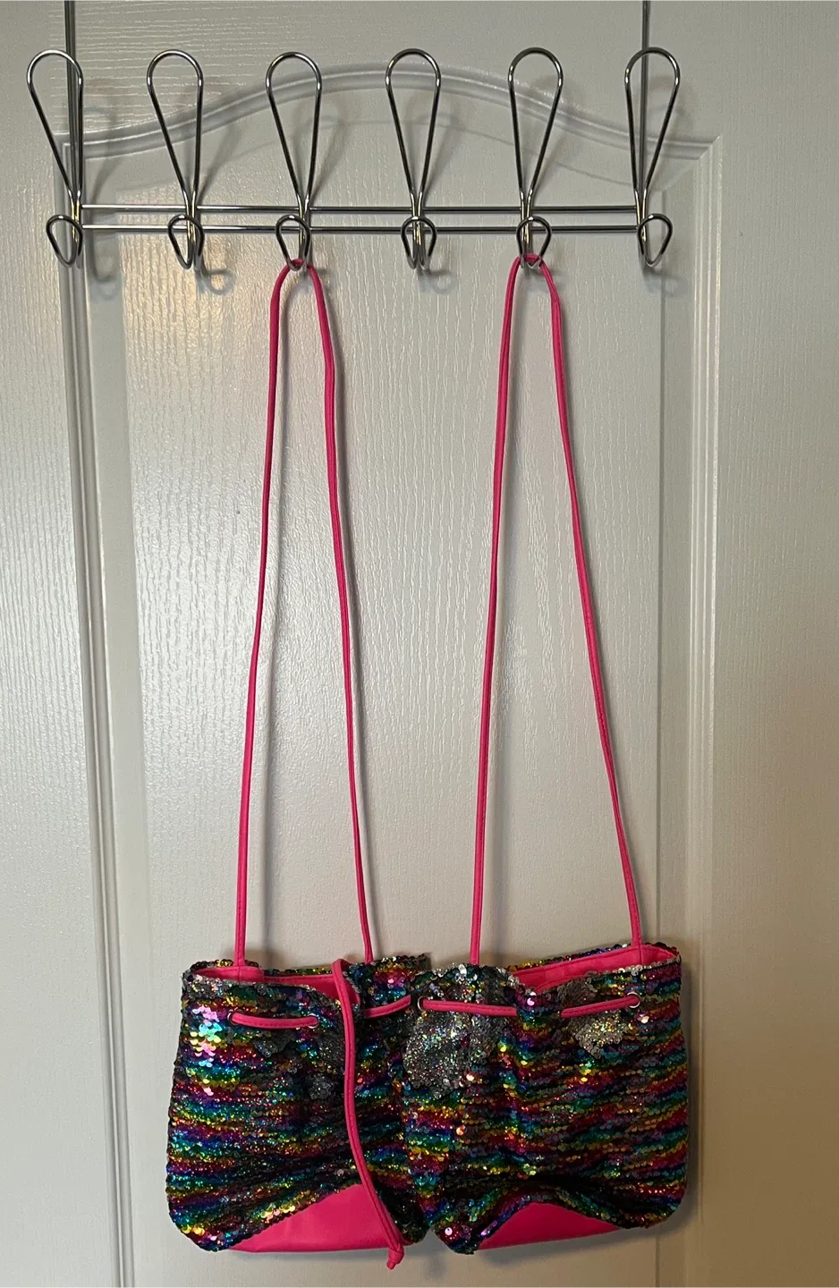 Sequin Rainbow Drawstring Bucket Bags thumbnail