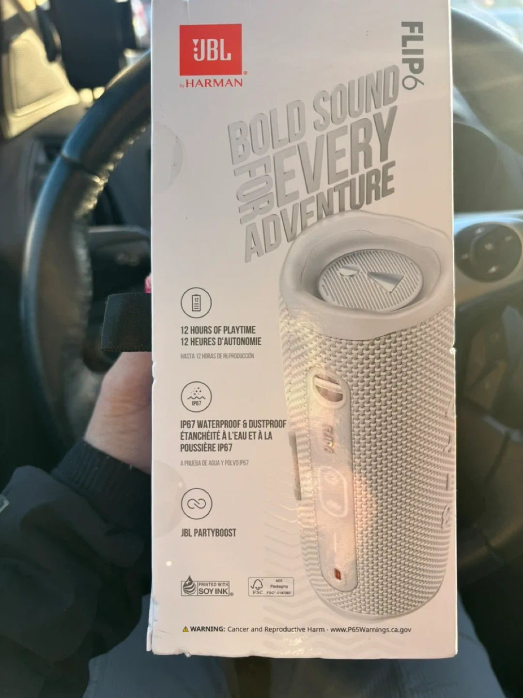 New JBL Flip 6 White Bluetooth Speaker image indicator(3)