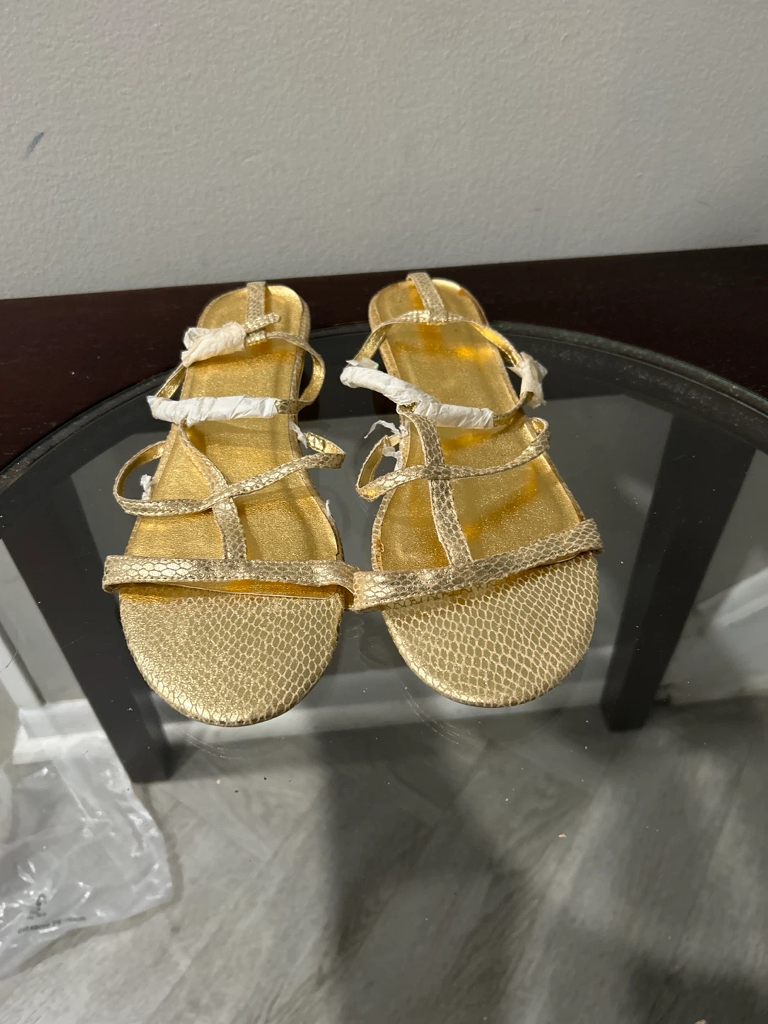 Brand new gold sandals size 10