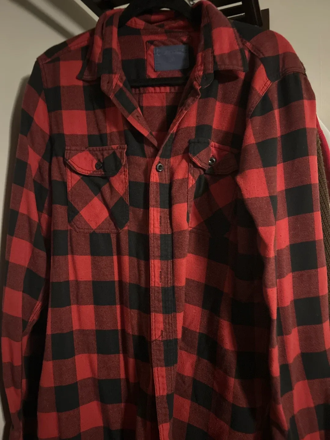 🥕Bluenotes Red & Black Plaid Flannel - L/G