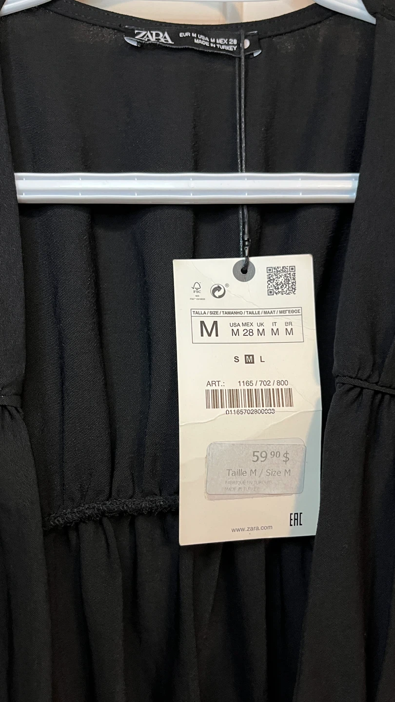 Zara Black Dress - Size M - New with Tags - photo 3