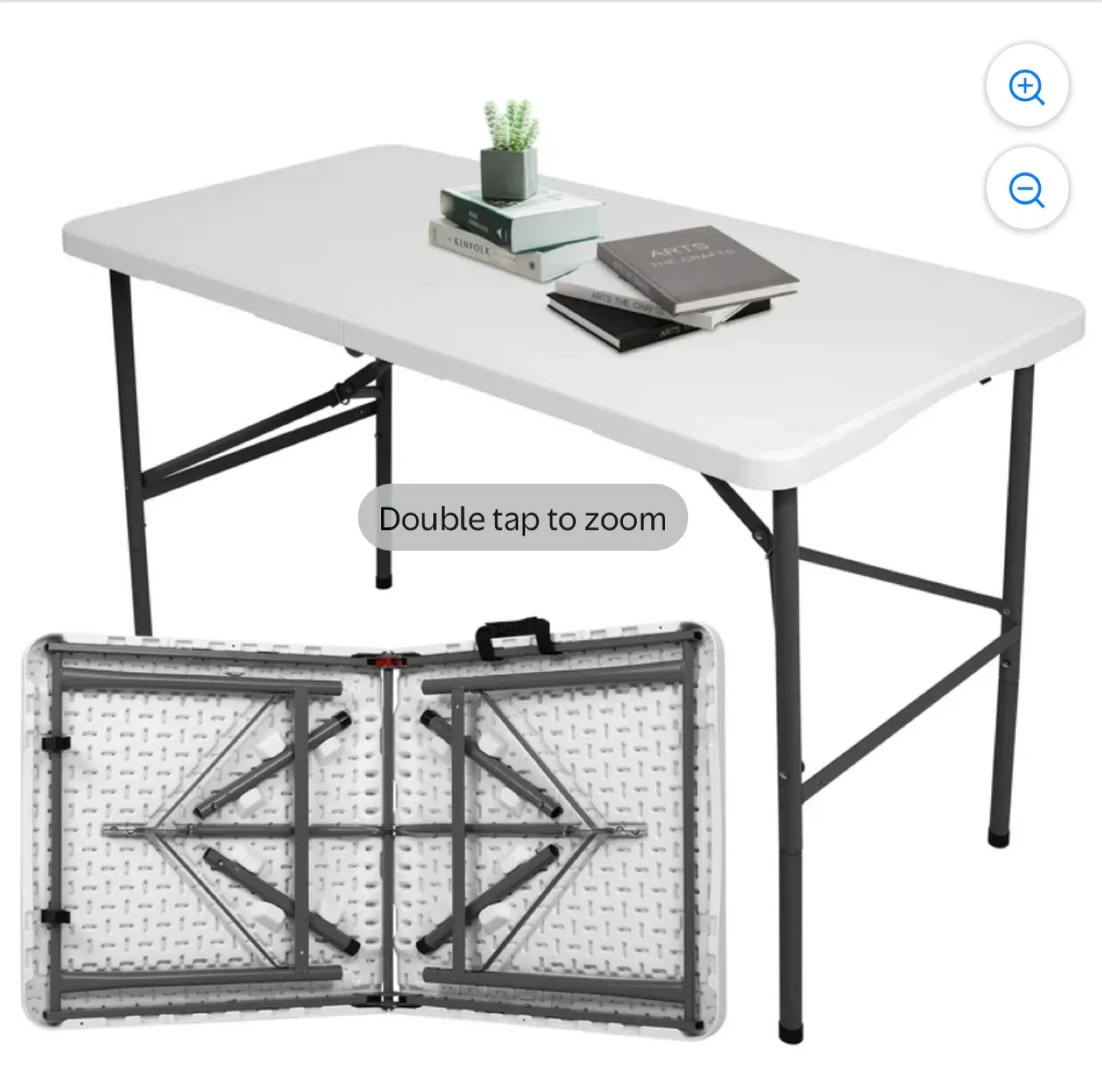 White Foldable Table - 47.6 x 24 inches image indicator(3)