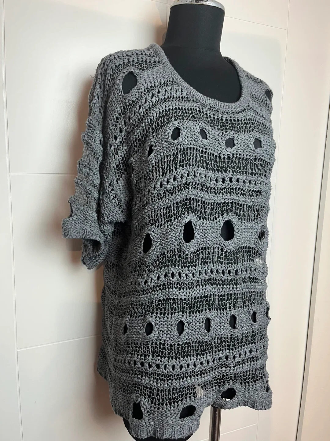 Bellissima Fashions Grey Knit Top L/XL image indicator(2)