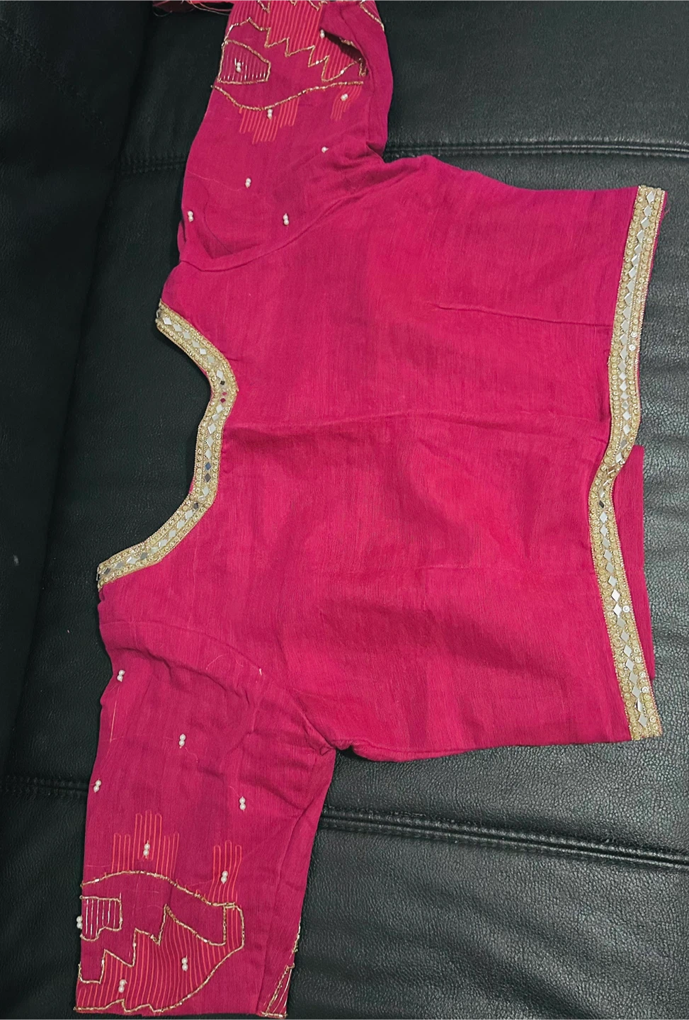 Pink jamdani karcupi Sari with Blouse Piece - photo 3