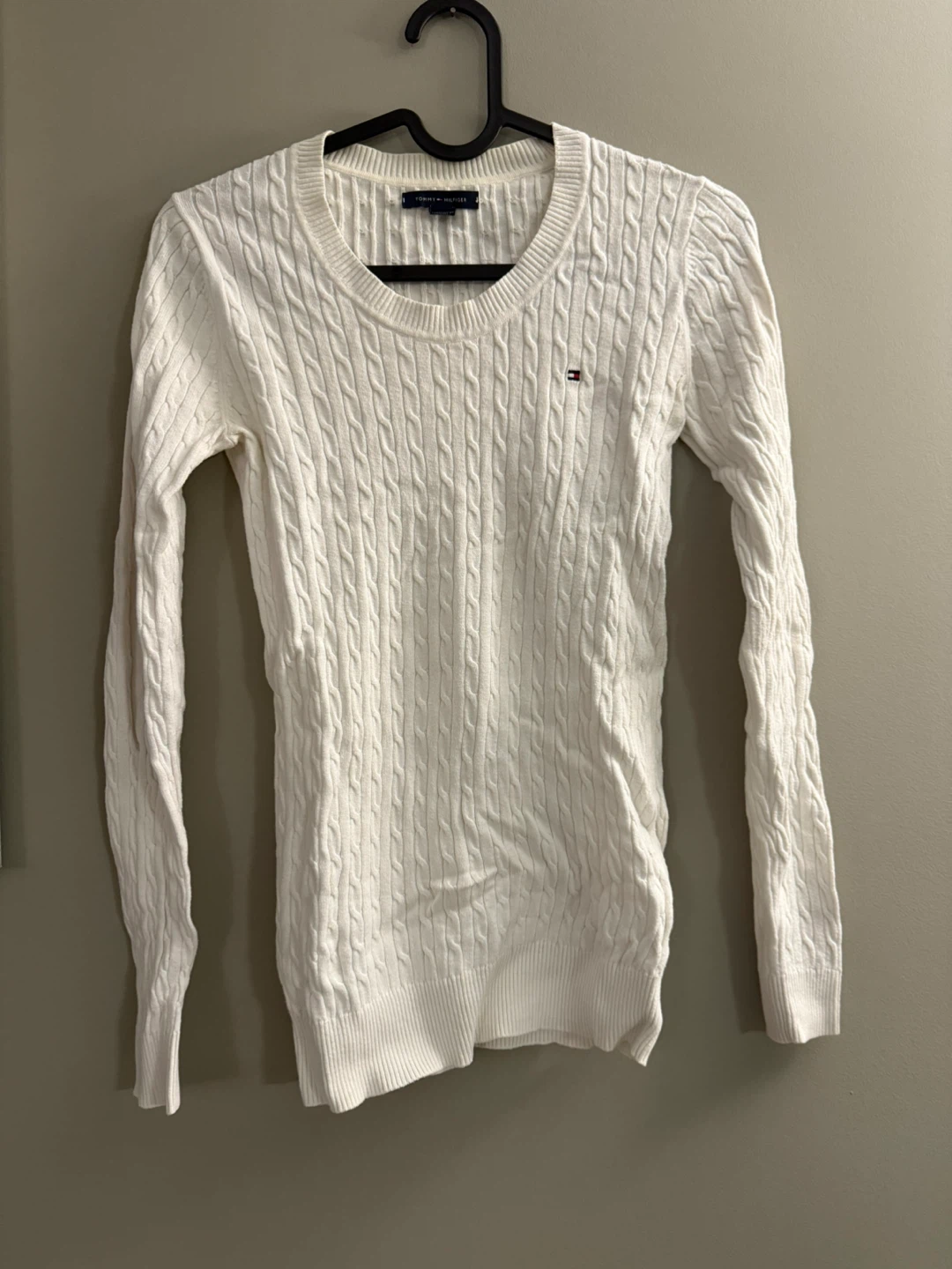 Tommy Hilfiger White Cable Knit Sweater