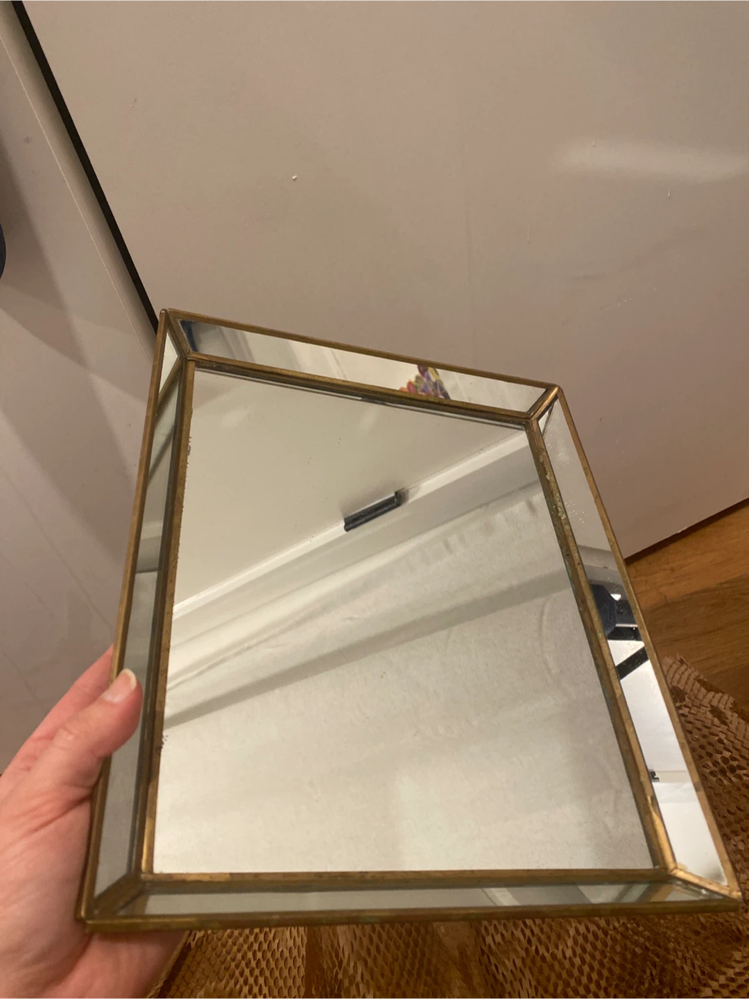 Gold Trimmed Square Mirror - photo 2