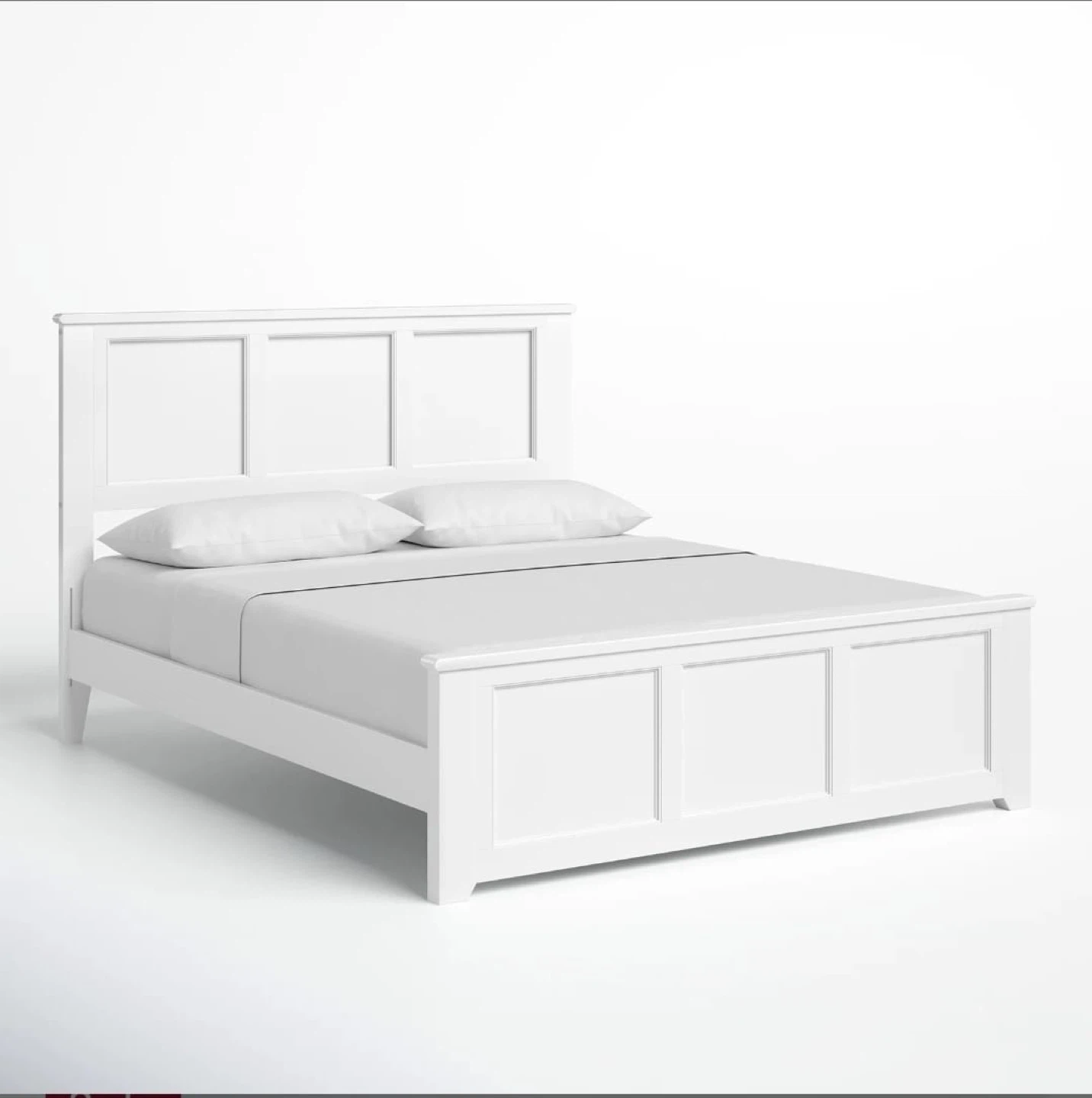 White Panel Bed Frame with USB Charger - photo 3